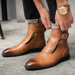 High-top Leather Boots Men's