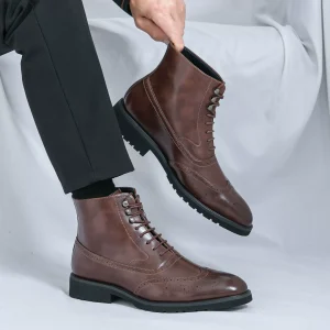 High-top business lace-up men's boot