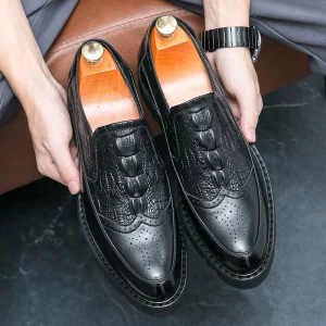 Thick-Soled Business Loafers for Men