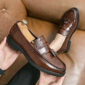 Business tassel leather formal wear office loafer