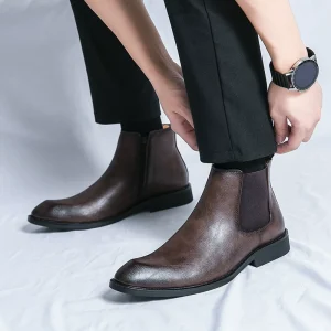 British-style business leather Chelsea boot